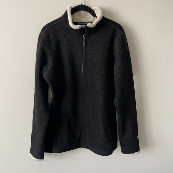 Kuhl Alaska 1/4 Zip Fleece Mock Neck Long Sleeve Pullover Sweater Black Medium - Picture 2 of 6